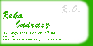 reka ondrusz business card